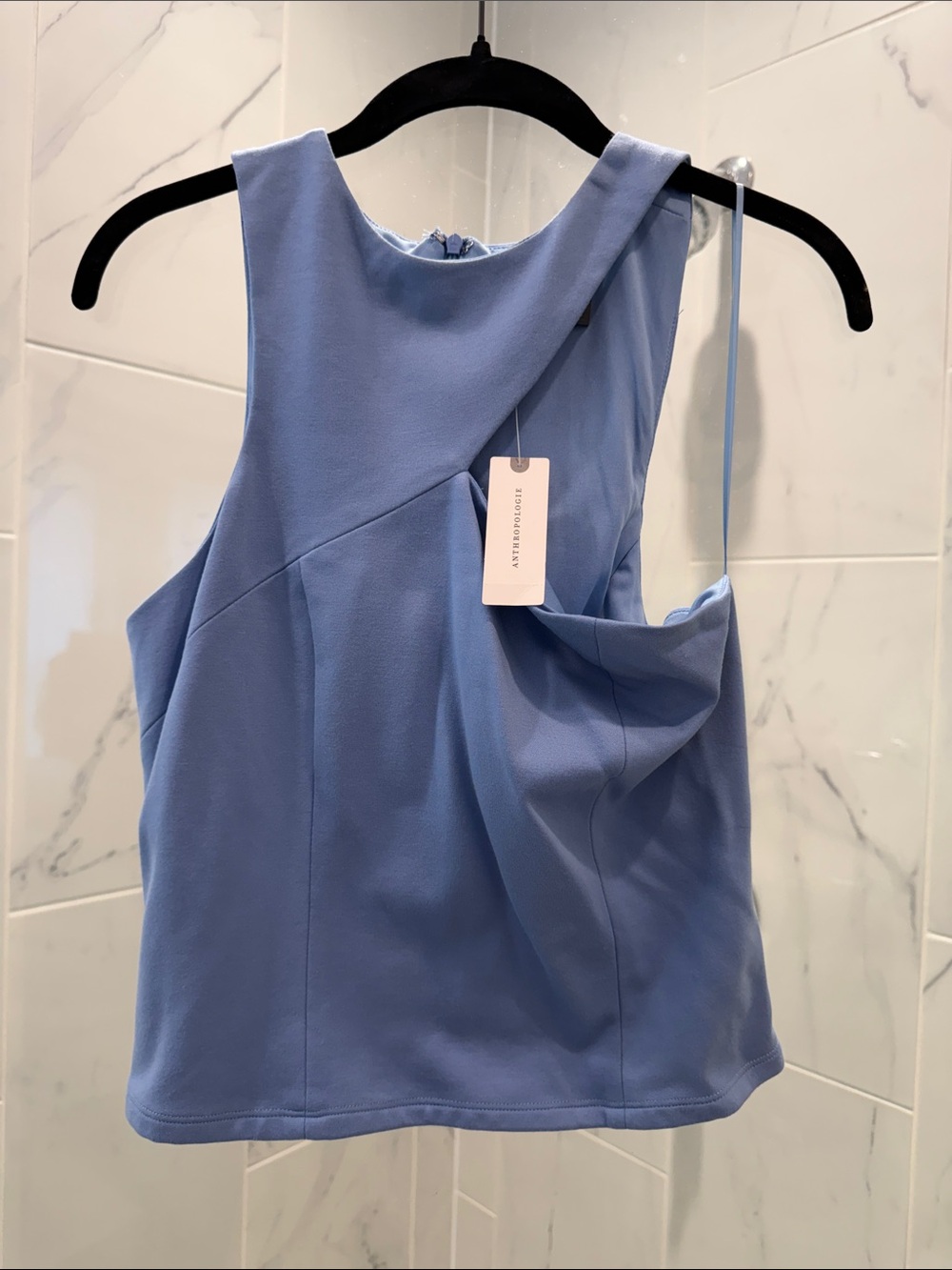 Anthropologie Blue Sleeveless fitted Top M NWT